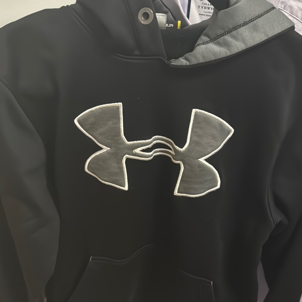 Under Armour Black and Gray Logo Hoodie